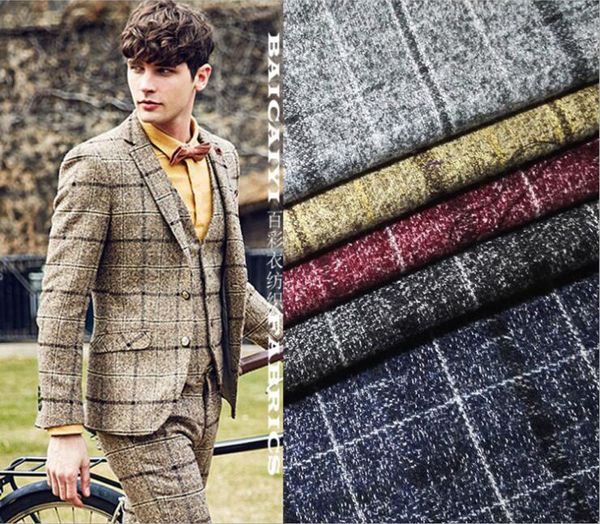 Erkek Bağbozumu Eğlence 3 adet Takım Elbise Tüvit Yün Kontrol Parti Düğün Resmi Sıcak Satış Custom Made Suits