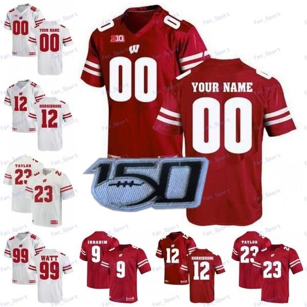 

custom wisconsin badgers football jersey rose bowl college jack coan jonathan taylor quintez cephus a.j. taylor jake ferguson zack baun, Black