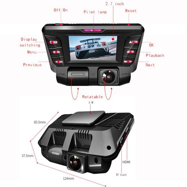 

v28 hd lens camera car dvr dash cam video recorder night vision