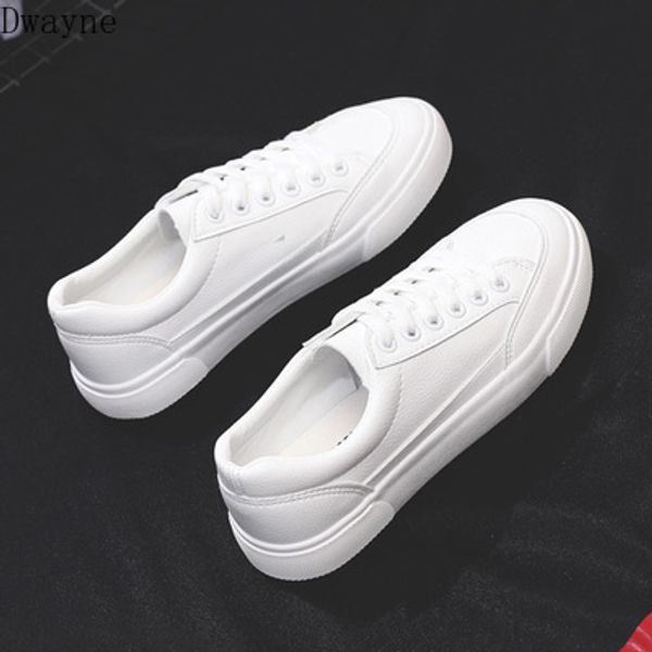 

2020 new white shoes female wild korean leather casual flat bottom shoes, Black