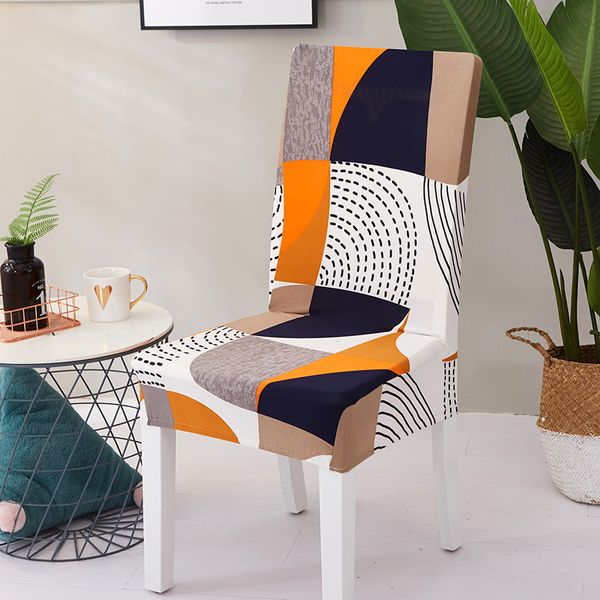 

modern dining geometric spandex stretch folding chair covers dustproof removable kitchen wedding banquet seat case for sale