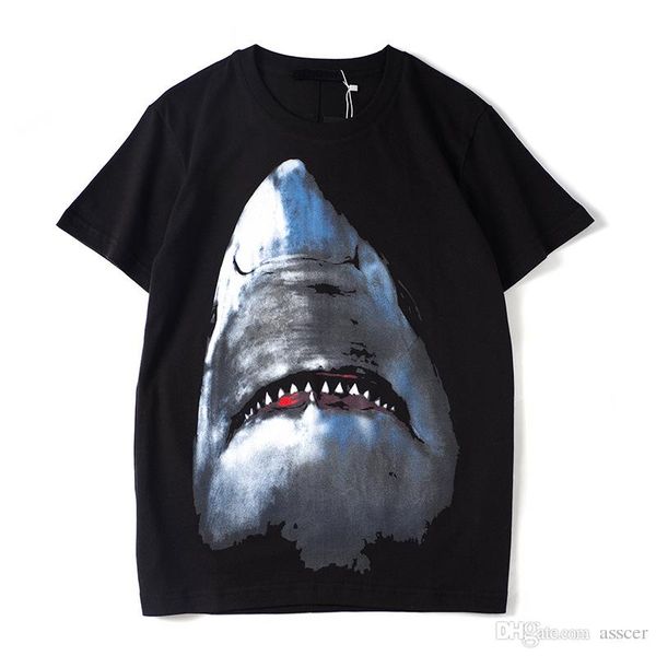 

luxury mens designer t shirt designer casual short sleeves fashion shark printing men women hip hop tees