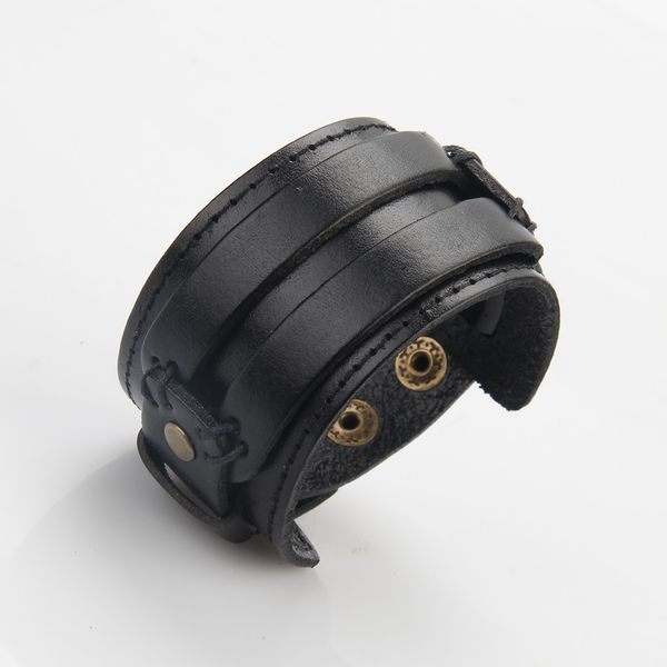 

cross-border european and american-style leather explosion models bracelet-style multi-layer bracelet mens handmade braided rope bracelet je, Golden;silver