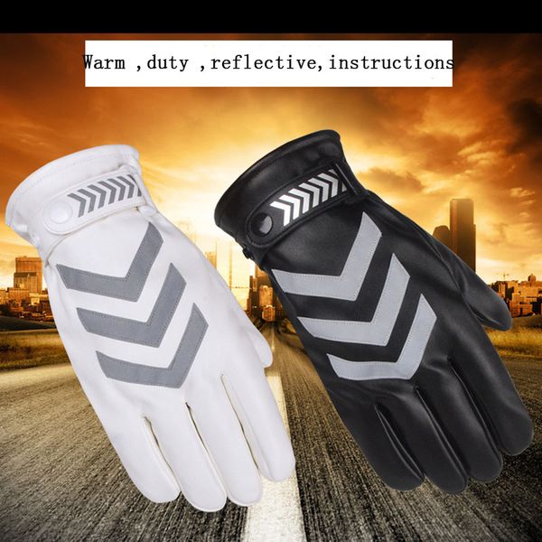 

traffic at night reflective fabric men women standing advanced material gloves full finger thick warm gloves, Blue;gray