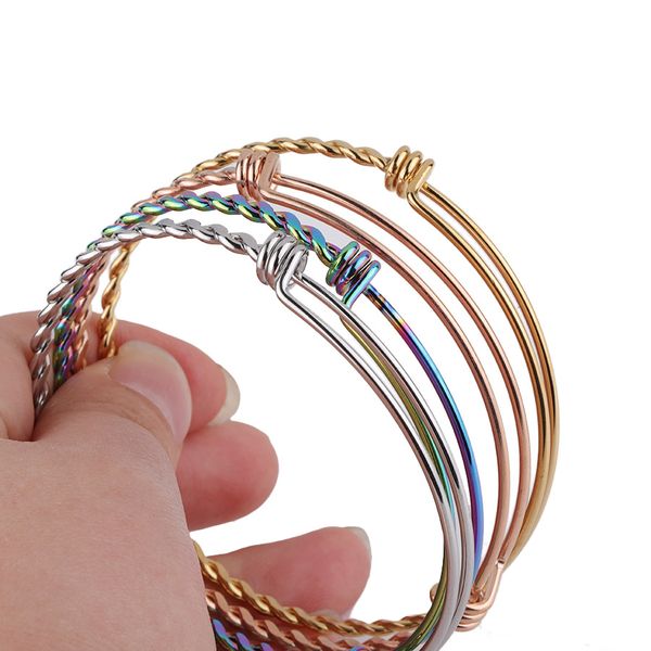 

new design gold color plated stainless steel bangle bracelet for sale, Black