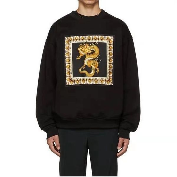 

медуза дизайнер роскошного мужского свитер высокого качество частного заказ толстовка прилив бренд дракон тотем хлопок свободная повседневна, Black