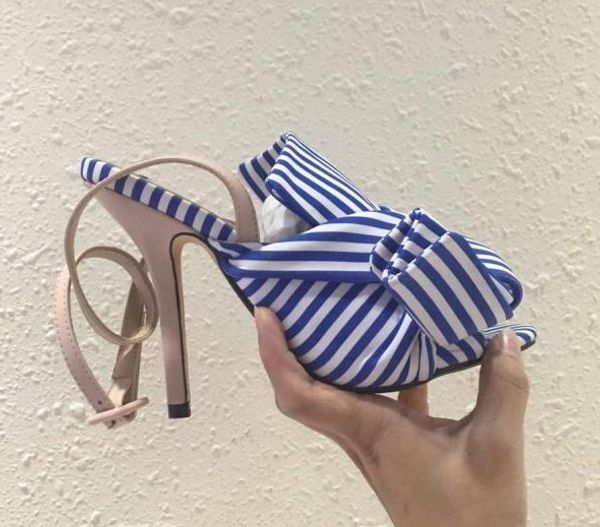 

stars style blue stripe sandals brand summer thin heel new design national shoes young women plus size 42, Black