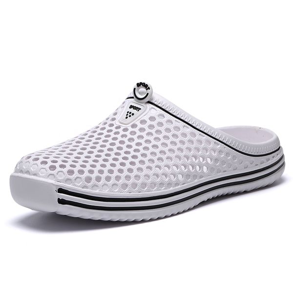 

men shoes summer hollow slippers fashion outdoor breathable casual couple beach sandal flip flops shoes beach slippers, Blue;gray