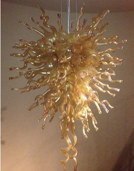

modern high hanging chain pendant big led light source handmade blown chihuly murano glass art chandelier