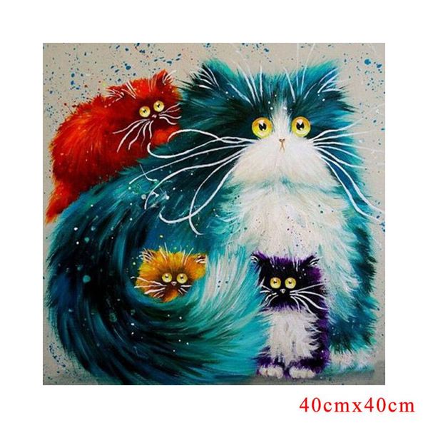 

домашнее украшение алмазной картины cat art полной дрель кустарные вышивки крест