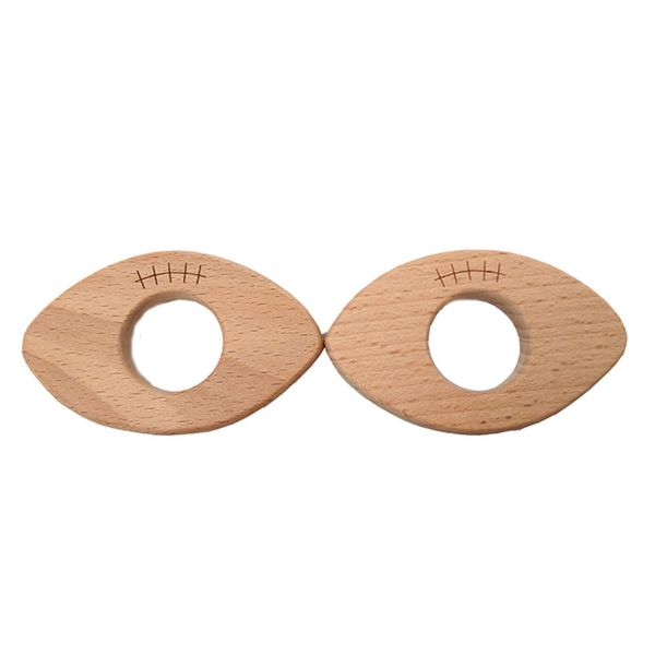 

200pcs бук форма деревянных бейсболов прорезыватели природа детские игрушка зубной органическая экологичный деревянный прорезыватель diy бра