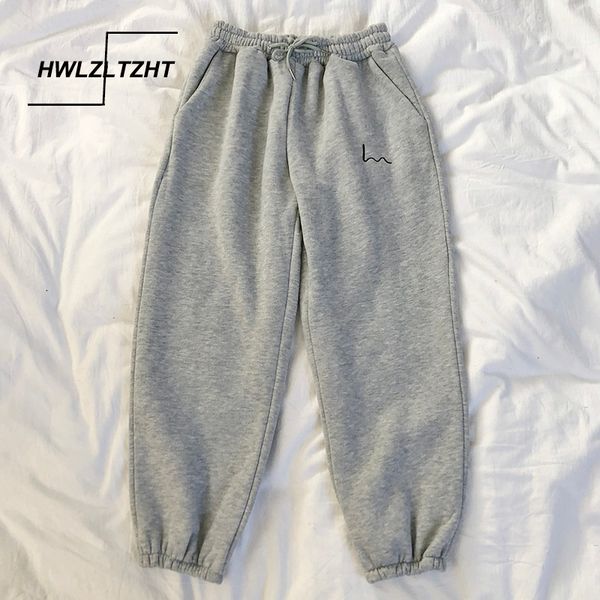 

hwlzltzht harajuku joggers sweatpants women cotton high waist pants boyfriend style plus size cargo pants autumn streetwear, Black;white