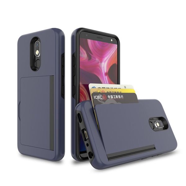 Porta carte di credito a portafoglio Custodia ibrida protettiva antiurto per LG Stylo5/K40/MOTO G7/G7 PLAY/G7 PLUS/G7 POWER