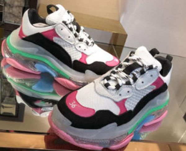 

paris crystal bottom triple-s leisure shoes lux dad shoes platform triple s sneakers for mens women vintage kanye old grandpa trainer