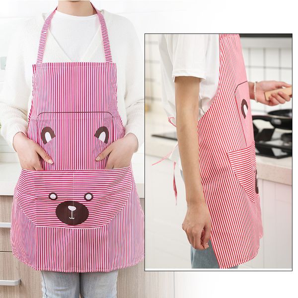 

cute funny baking stripe cartoon kitchen home cooking aprons lightweight polyester bbq craft gift restaurant work apron