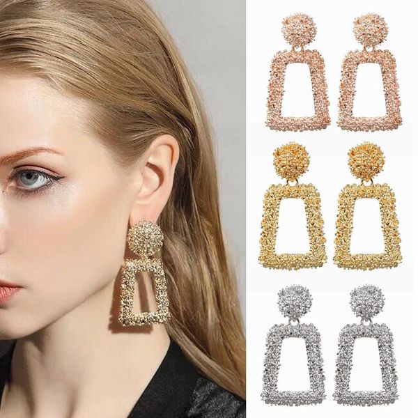 

Большие геометрические серьги падения для женщин Уникального Винтажа Rhinestone Крис