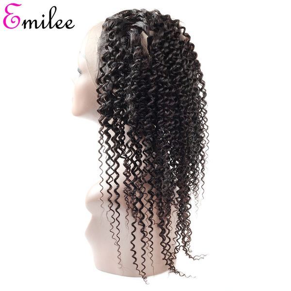 

emilee afro kinky curly hair 360 lace frontal closure with baby hair mongolian remy hair 360 lace frontal, Black