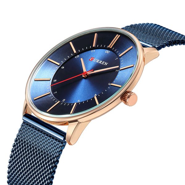

2019 new curren watches luxury watch men casual blue quartz clock male stainless steel ultra thin watch men luxury man watches, Slivery;brown