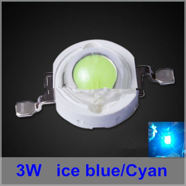 Freeshipping 200 Teile/los 3W Cyan LEDs Eis Blau LED Perlen Ball Wachsen Lampe Auto LEDs Aquarium Beleuchtung Quelle dioden 700ma