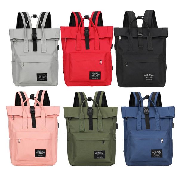 

women external usb charge backpack canvas rucksack male mochila escolar girls lapshoulder school bags backpack for teens