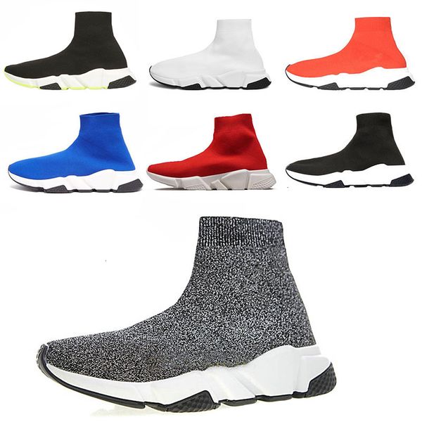 

2019 fashion ace luxury designer trainer black red shoe triple white glitter flat socks boots sneaker speed runner outdoor shoes