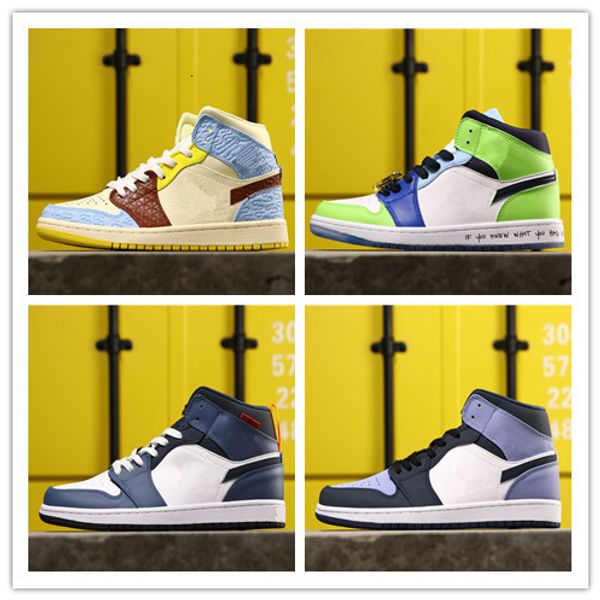 

wholesale 2019 new fearless yellow blue watch i 1s men women mid basketball shoes outdoor trainers size 5.5-11