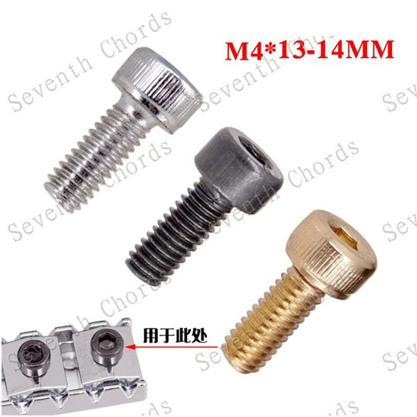 9 Teile/los Elektrische Gitarre Locking Mutter Clamp Hexagon schrauben M4 * 13mm-14mm gitarre zubehör teile Schwarz chrom Gold für wählen