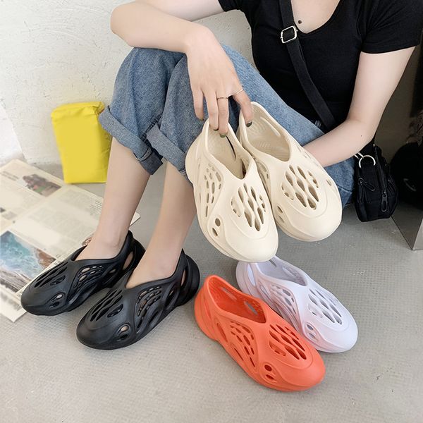 

2020 new women's slip on flat sandals summer clog shoes woman hollow out female sandalias casual ladies fashion plus size, Black