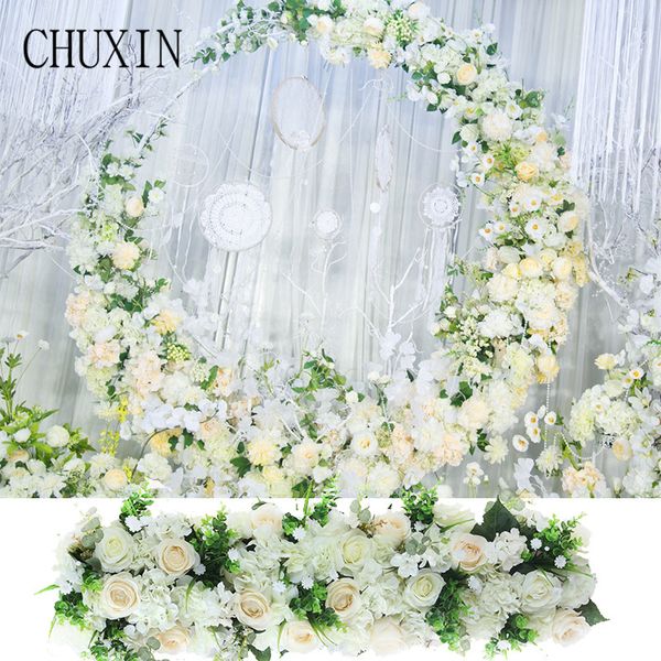 

100cm artificial silk rose row diy wedding road guide arch decoration artificial flower opening studio props dress up flower