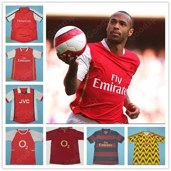 

retro gunners soccer jerseys shirts pires henry v. persie fabregas rosicky reyes vieira bergkamp football 05 06 94 91 93 98 02 04 07 97, Black;yellow