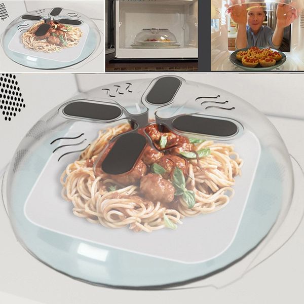 

microwave splatter lid food splatter guard cover microwave hover anti-sputtering cover with steam vents in stock fa2623