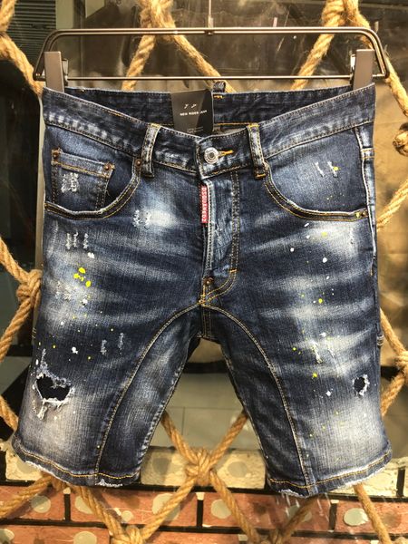 

2020 new italian brand d2 fashion casual menswear denim rider denim stripe broken copper jeans button pants d2 shorts pants 13, White;black
