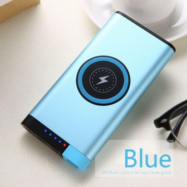

6 color fashion 12000 mah portable wireless power bank dual fast charge alloy shell powerbank for xiaomi mi iphone samsung