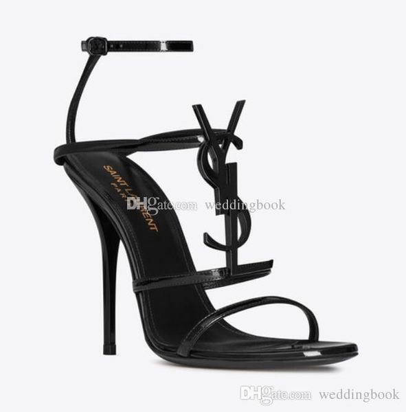 

brand new shoes woman summer buckle strap rivet sandals high-heeled shoes pointed toe fashion fashion single stiletto high heel10.5cm, Black