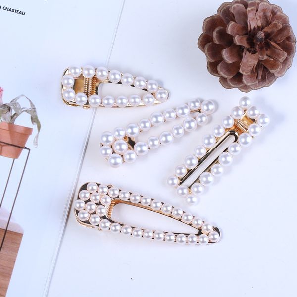 

клип pearl волос аксессуары для волос корейский стиль чистый красный вырез дизайн шпилька утконос clip-личность челка side клип, Silver