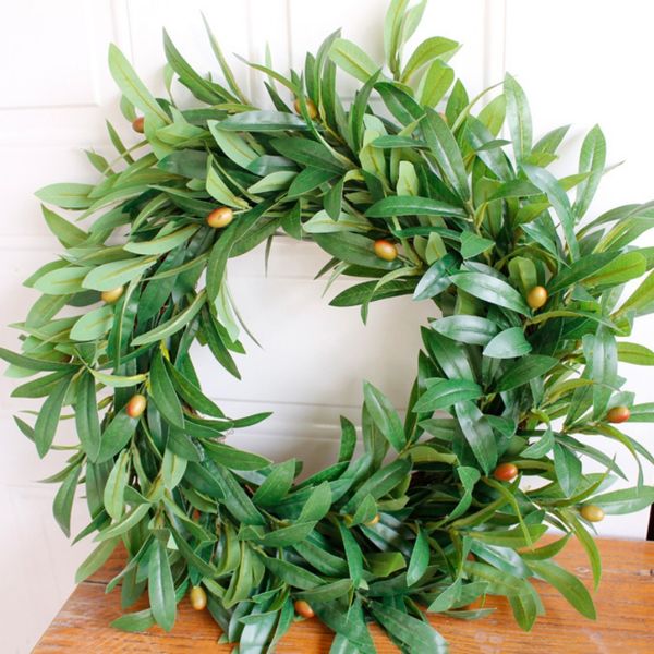 

artificial peace olive leaf wreath handcrafted garland ornaments branches door hanging decorati for wedding decor kerstkrans