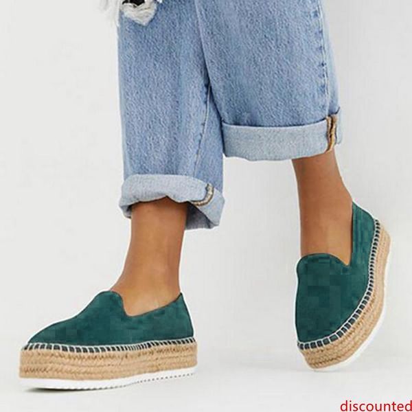 

women faux suede espadrilles shoes slip-on loafer casual platform flats 2019 ballet flats ladies shoe zapato mujer 06