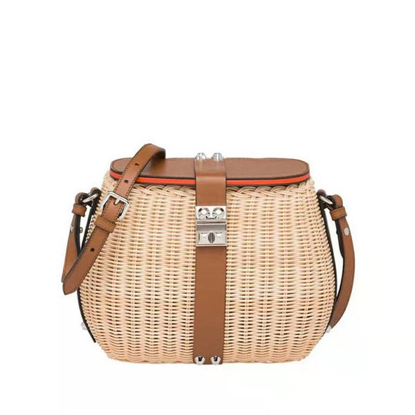 

2020women'sbag роскошные сумки ротанг солома crossbody сумки для женщин натуральная кожа пляжная корзина сумки оригинальный бренд дизайнер