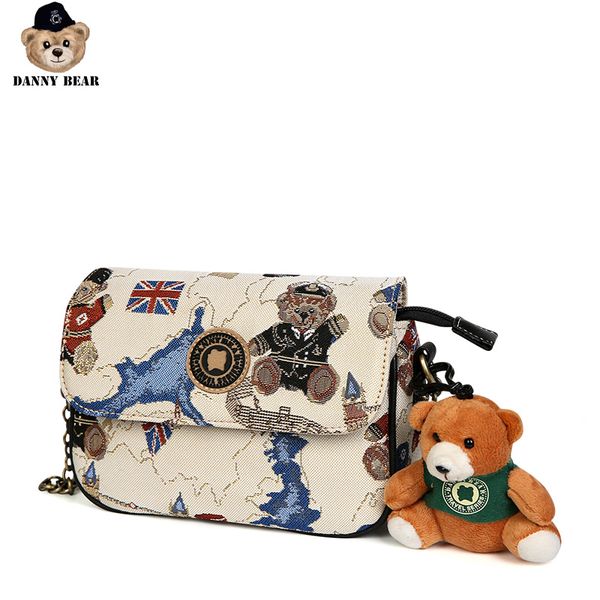

danny bear cute small square bag women crossbody bag vintage casual shoulder classic handbag dmb8915028-188w