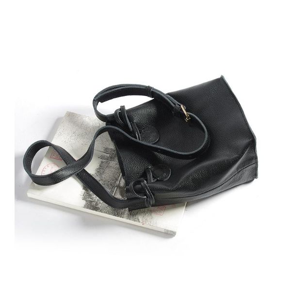 

bags for women 2020 spring genuine leather bucket casual solid soft shoulder bags
