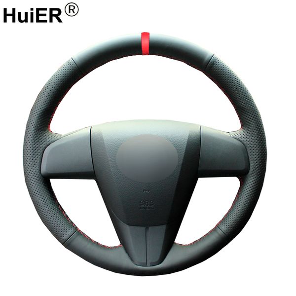

hand sewing car steering wheel cover for 3 axela 2008 - 2012 2013 for cx-7 cx7 2010-2016 5 2011 2012 2013