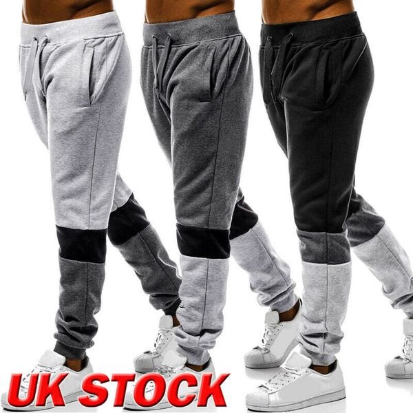 

meihuida весна зима мужчины повседневная цветоподбора slim fit sport gym брюки бег gym sweatpants брюки, Black