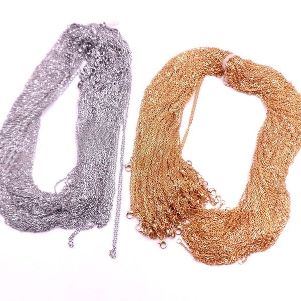 

10/20/50/100pcs/lot 1.5/2/2.4/3.2mm wholesale in bulk silver gold stainless steel thin cross link chain mens womens diy necklace