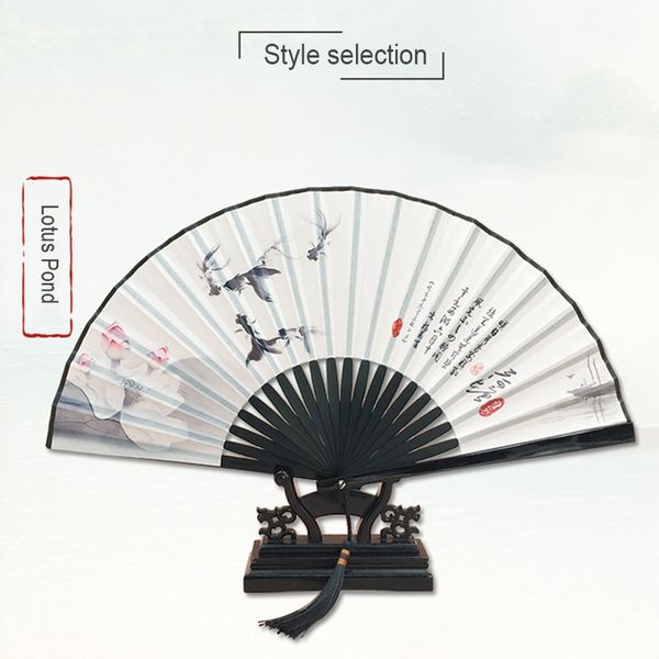

original men's ancient fan folding fan female chinese style classical ink silk gift craft folding ing