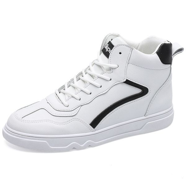 

new mens high sneakers men white black casual leather shoes male lace up comfortable fashion board shoe zapatos informales de hombre
