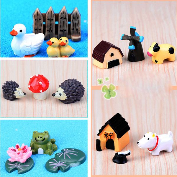 

3pcs/set resin garden decorations fairy garden miniatures cute figure animal crafts mini landscape ornament