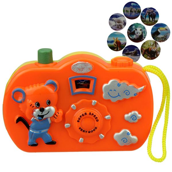 

1pcs cartoon light projection camera kids educational toys for children baby gifts animals world random color toy cameras