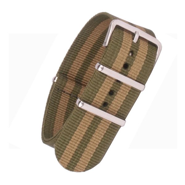 

18mm 20mm 22mm nylon green/gold watchbands bracelet cambo army nato fabric woven watch strap band buckle belt 22 mm, Black;brown
