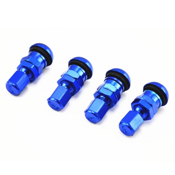 

valve stems 4 x bolt-in aluminum car tubeless wheel tire valve stems with dust caps titanium color blue red silver ing