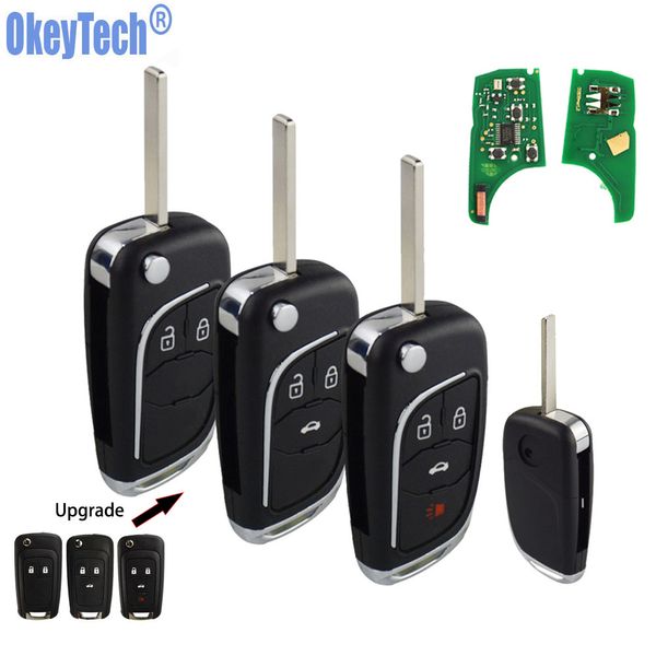 

okeytech for vauxhall insignia astra j insignia remote key modified flip folding car key 433mhz id46 chip hu100 uncut blade